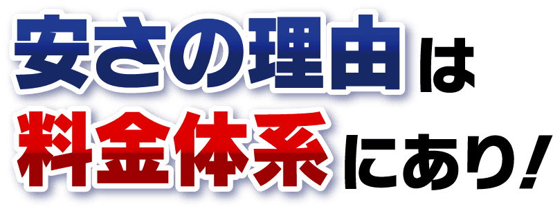 安さの理由は料金体系にあり!